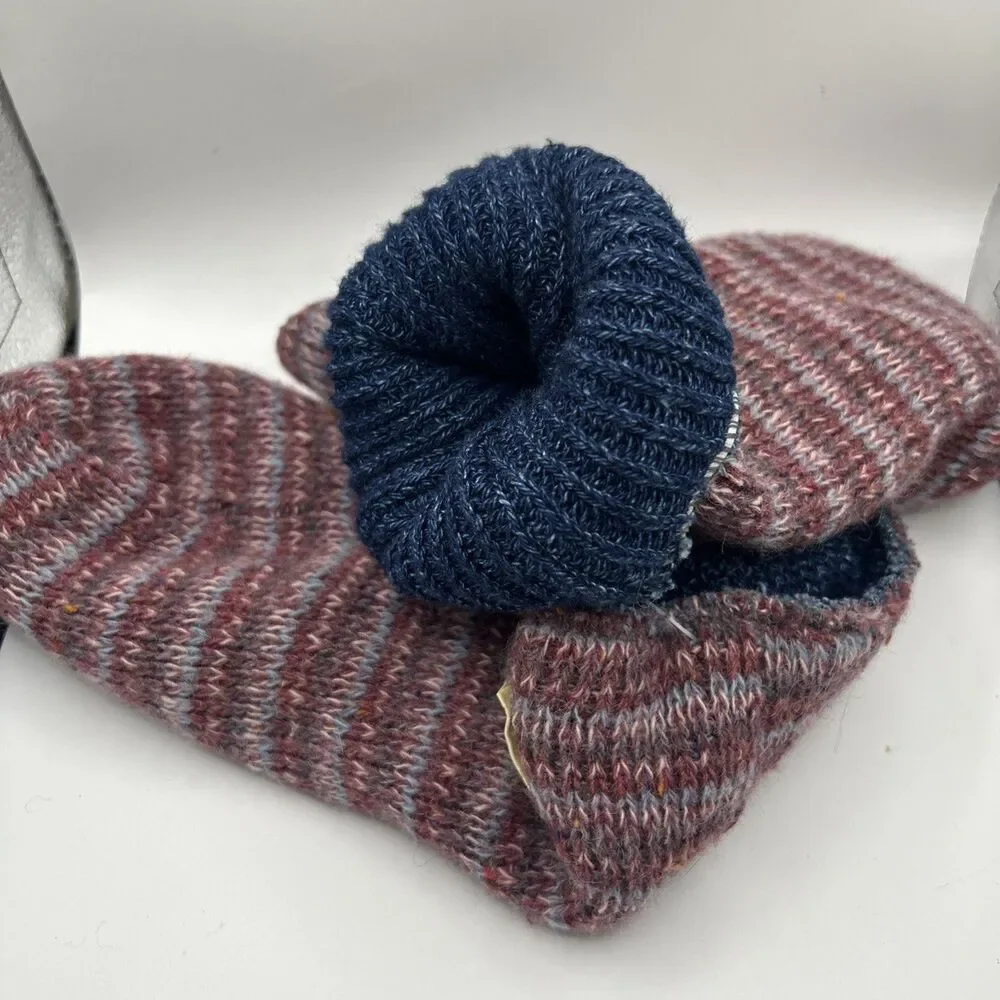 Winona Knits 100% Wool Blue Mittens Winter Gloves Made In Minnesota USA XL